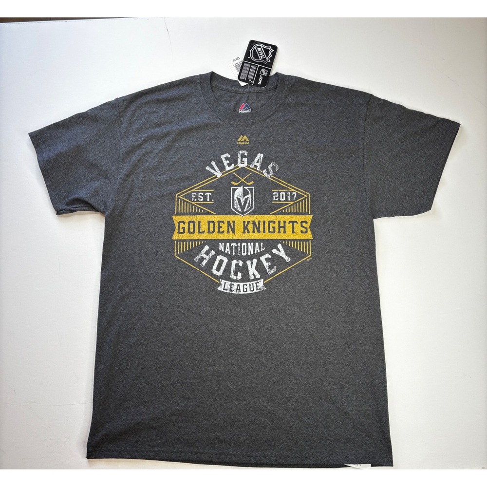 Majestic Vegas Golden Knights NHL T-Shirt Mens Large Charcoal Heather
